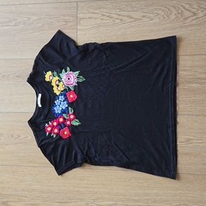 MANGO - Flower embroidered T-shirt